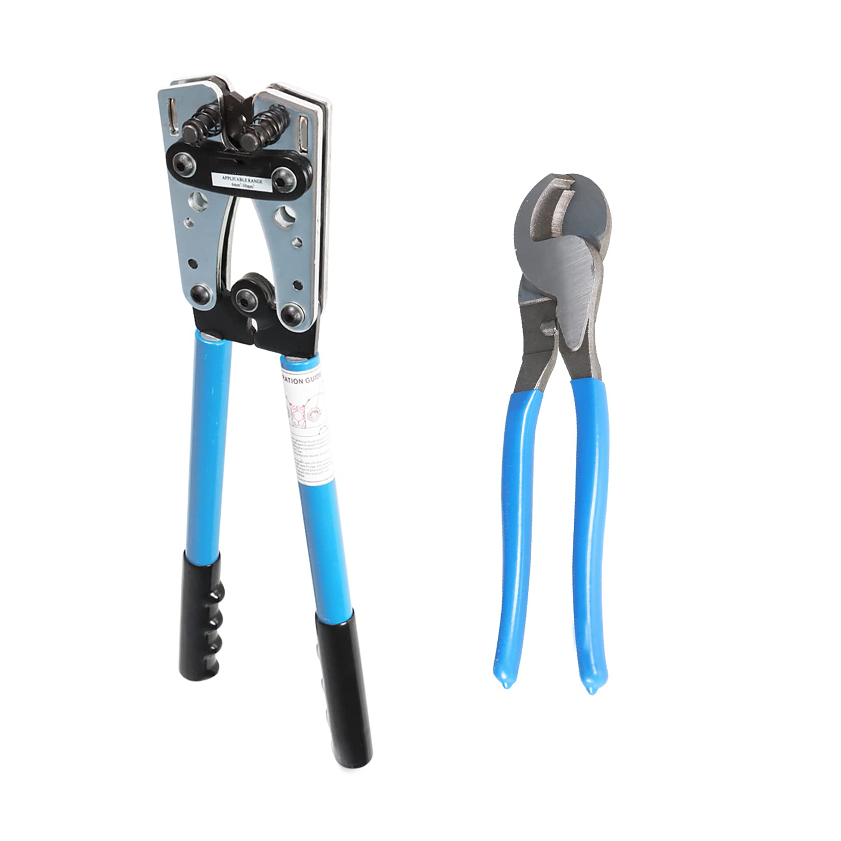 findmall 6-50mm² Herramienta crimpadora de cable de batería con cortador de cable para cable de 10, 8, 6, 4, 2 y 1/0 AWG cable de alambre de crimpado de corte y crimpador
