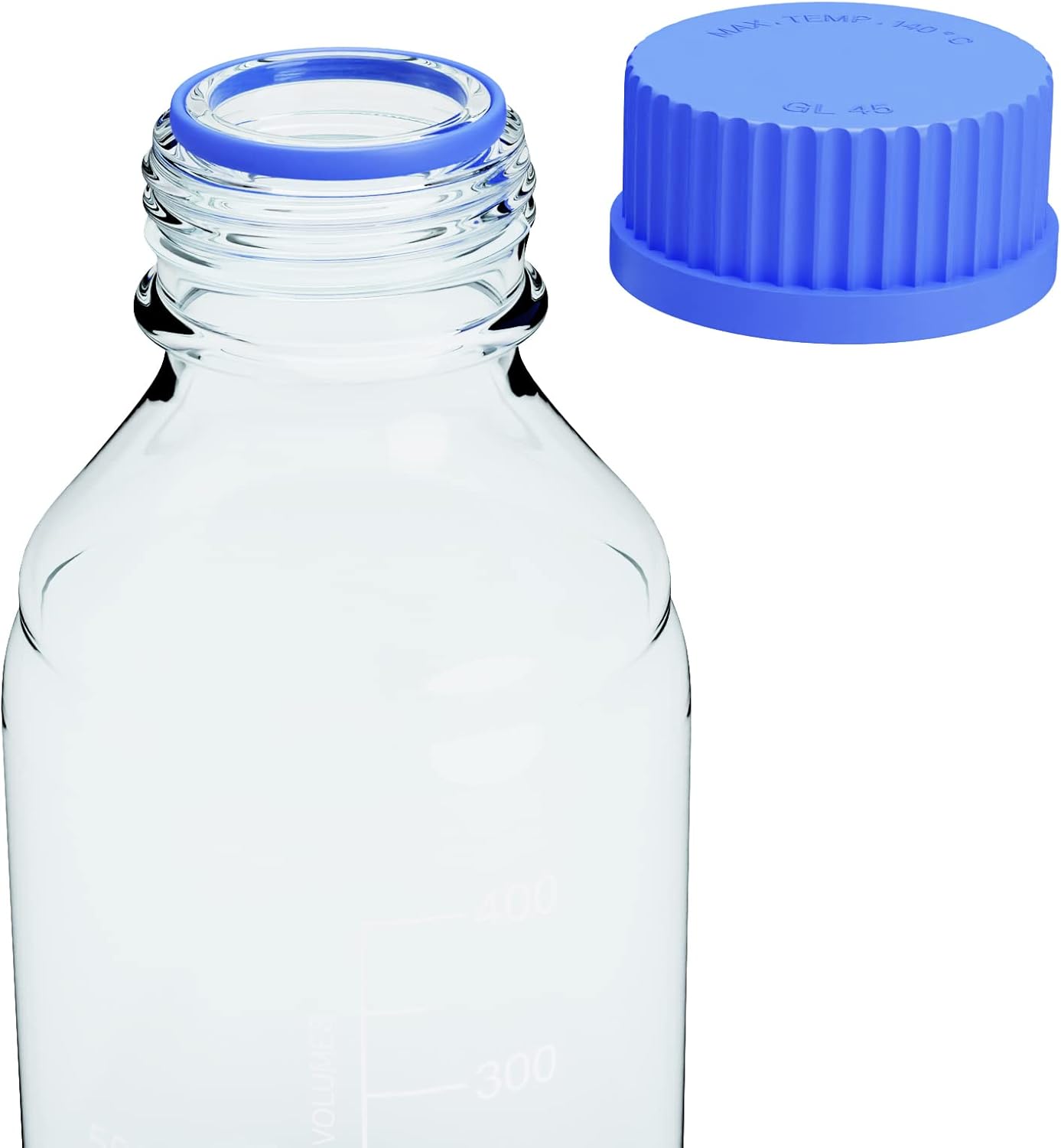 1000ml Storage Glass Bottles – 2pcs Round Media Storage Bottle – Borosilicate Glass Bottles – Safe Probe Storage Glass Storage Bottles with GL45 Blue Screw Cap (1000ml - 2pcs) : Industrial & Scientific
