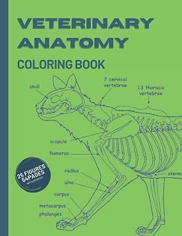 VETERINARY ANATOMY COLORING BOOK - 25 FIGURES - 54 PAGES Animal Anatomy and Veterinary Physiology Coloring Book Vet Tech - Animals worksheets for Studying and Relaxation