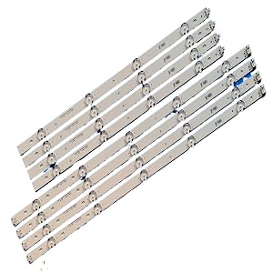 8pcs Set LED Strip Compatible with LG 49 TV 49UF6400 49UF6407 49LF510V 49UF640V NC490DUE-SADP2 LGE-WICOP-49INCH-UHD-FHD-REV05 GAN01-1255A-P1