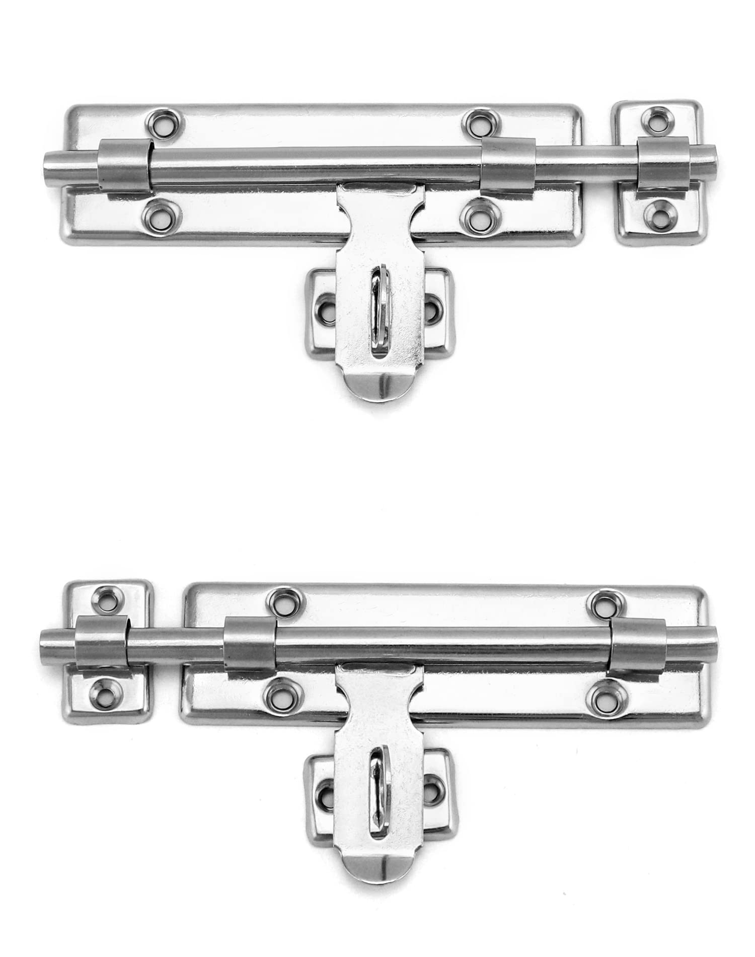 QWORK® 2 Pack PadBolt Gate Bolts 6 Inch/16cm, Stainless Steel Lockable Sliding Bolt for Use with Padlock - Image 2