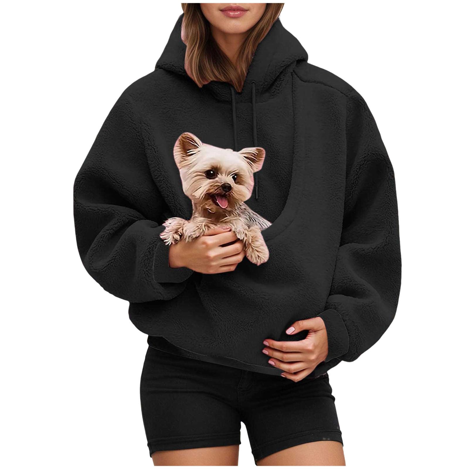 Sweat à capuche en polaire oversize pour des moments cocooning avec chat