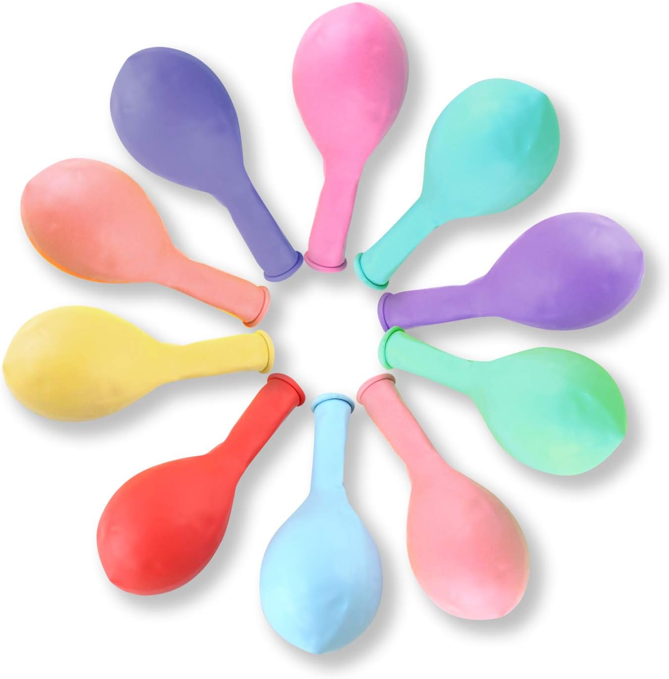 100 PCS Pastel Latex Balloons 12 Inches Large Big Round Macaron Candy Colored Rainbow Assorted Color Biodegradable Bulk Helium Gas or Air Inflated for Kids Birthday Party Deco Supplies Favors