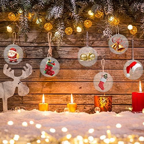 20pcs Clear Baubles Christmas Tree Decorations, Clear Fillable Baubles 5cm Clear Empty Plastic Baubles Hanging Ball Ornaments Christmas New Year Wedding Birthday Party Decorations