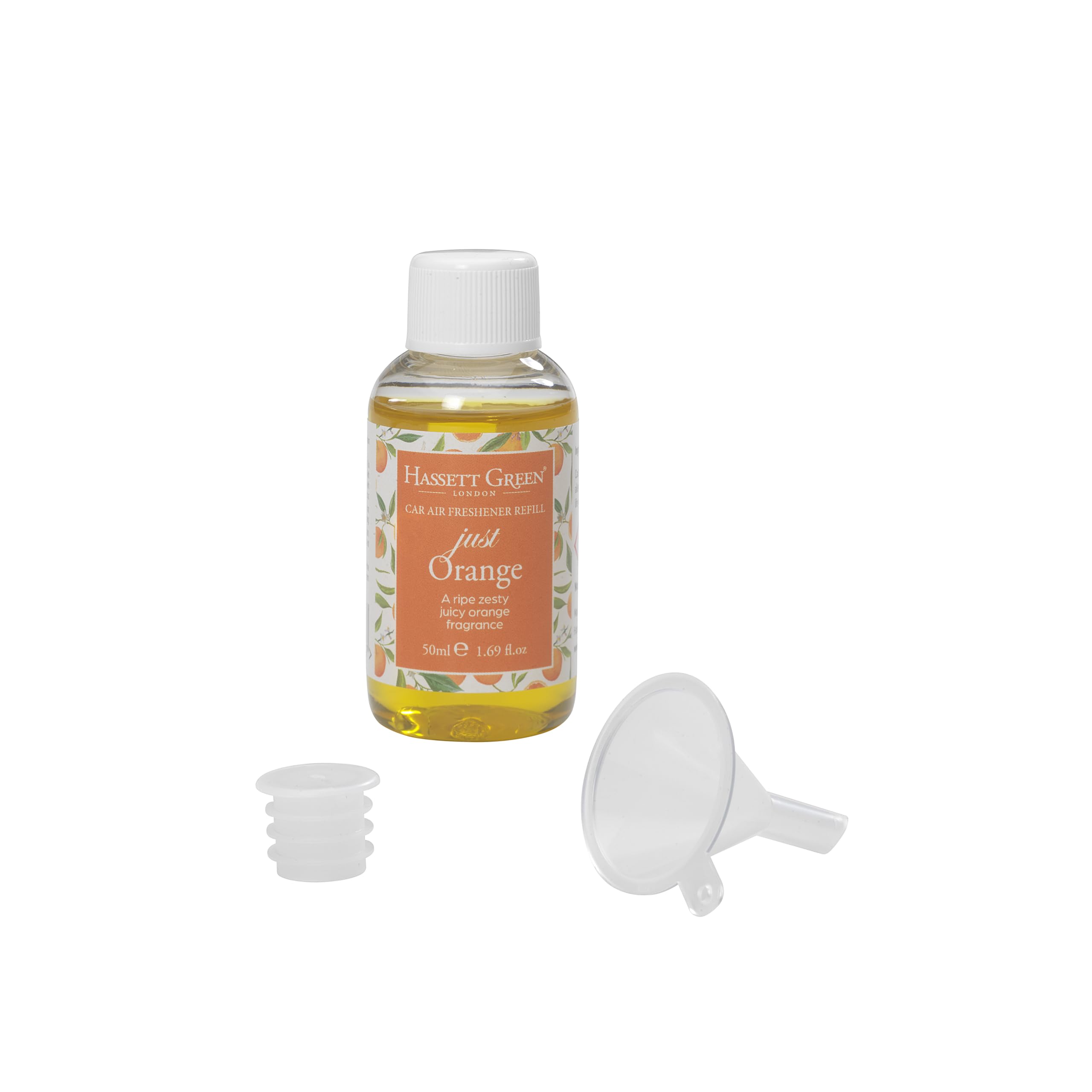 Just Orange - Car Air Freshener Refill 50ml Bottle - Suitable for Refilling Wooden Top, Board & Felt Pad Car Fresheners
