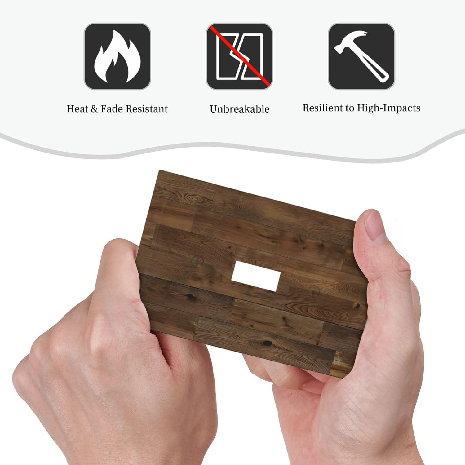 Rustic Brown Wood Wooden Cabin Light Switch Covers Decorative Vintage Country Plank 1 Gang Single Toggle Wall Plate Switchplate Electrical Faceplate for Bathroom Kitchen Bedroom Decor