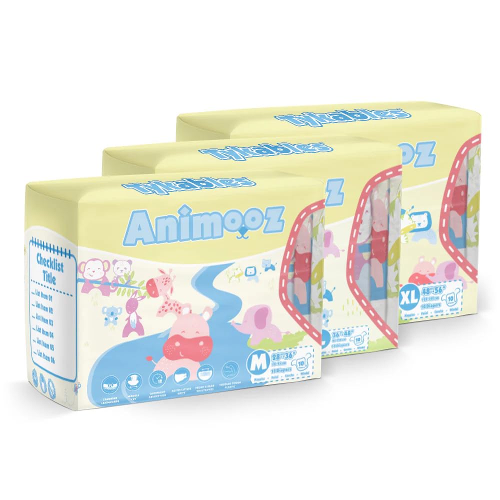 Tykables Animooz - Lot de 10 - Taille XL