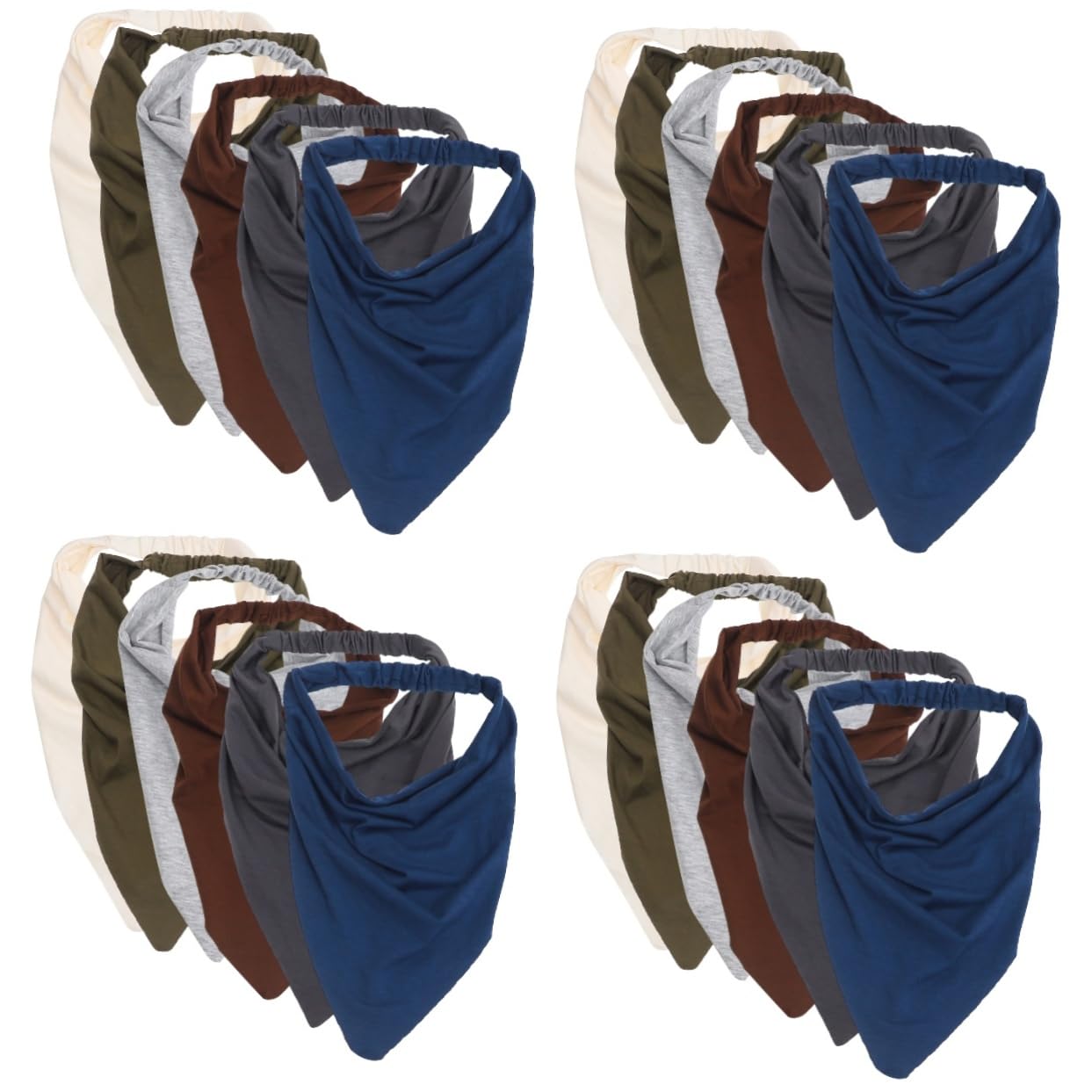 TOYANDONA Pañuelos De Pelo Elásticos Mujeres De Colores Bandanas Triangulares Antideslizantes Accesorios De Moda Niñas Y Adultas