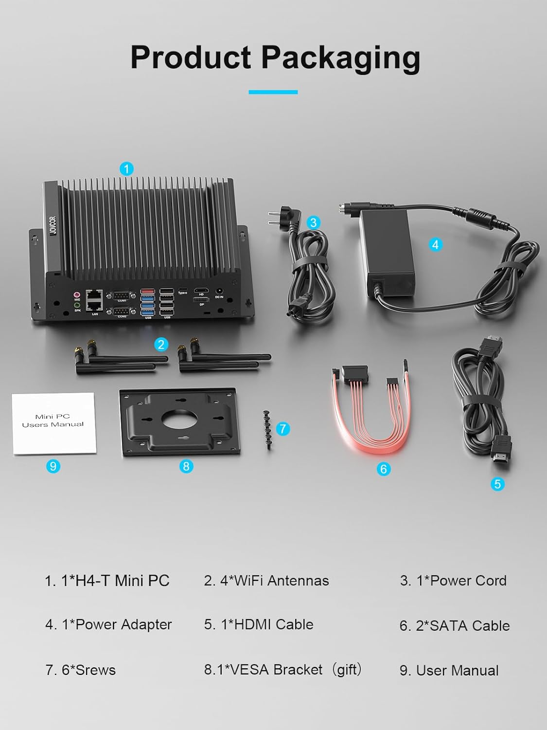 Industrial Computer, Fanless Industrial PC 16GB DDR4 512GB SSD, Core i7-10610U, Fanless Mini PC Compatible with Win11 Pro, Win10, Linux