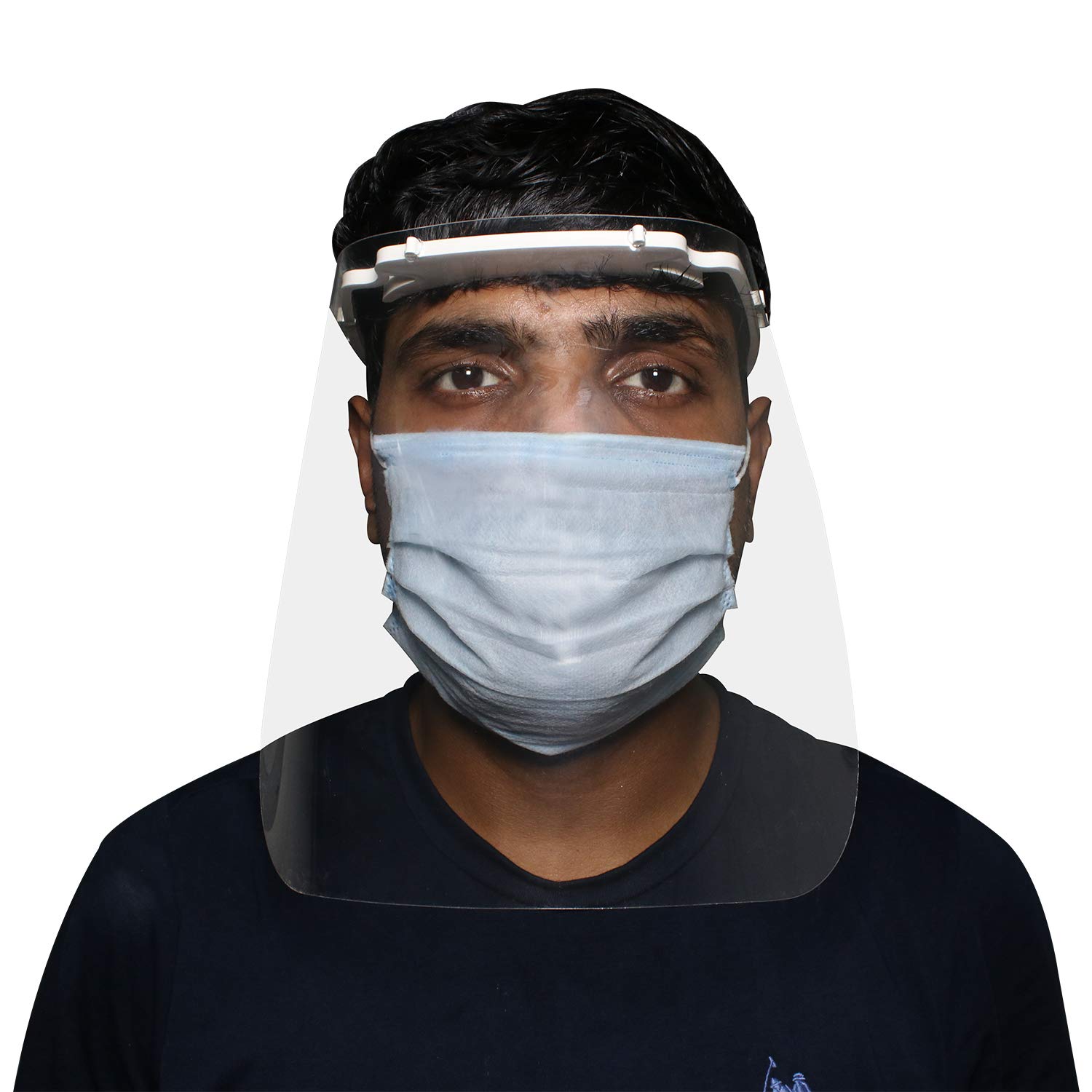 ORILEY ORFSN09 175 Micron Disposable Face Shield with Adjustable Elastic Strap Anti-Splash Single Use Protective Facial Cover Transparent Full Face Visor with Eye & Head Protection (10 PCS)