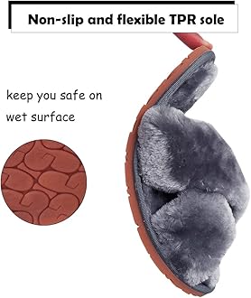 Womens & Girls Slippers Ladies Fluffy Plush House Slippers Cozy Open Toe Faux Fur Sliders for Girls Warm Sandals Indoor Winter