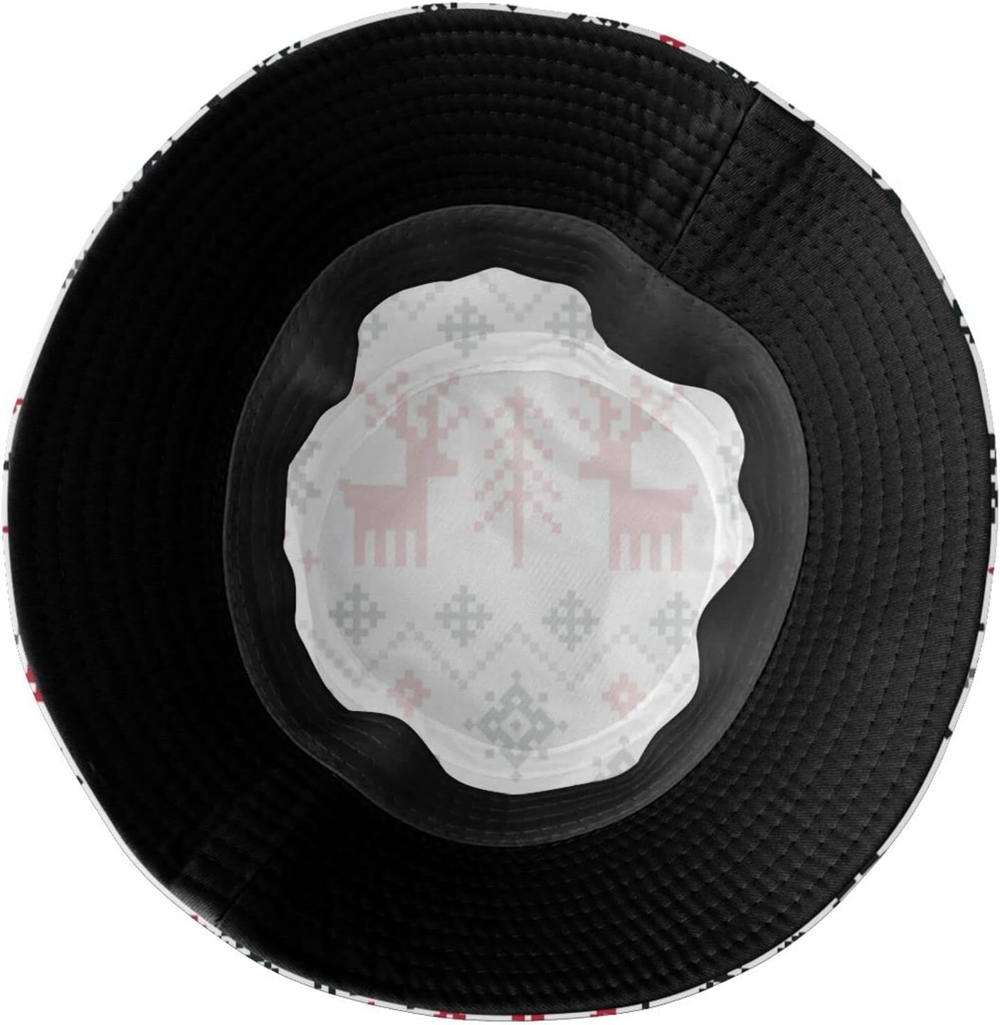 Christmas Red Snowflakes Pattern Bucket Hat Packable Fashion Fisherman Hat Travel Beach Sun Hat - Image 5