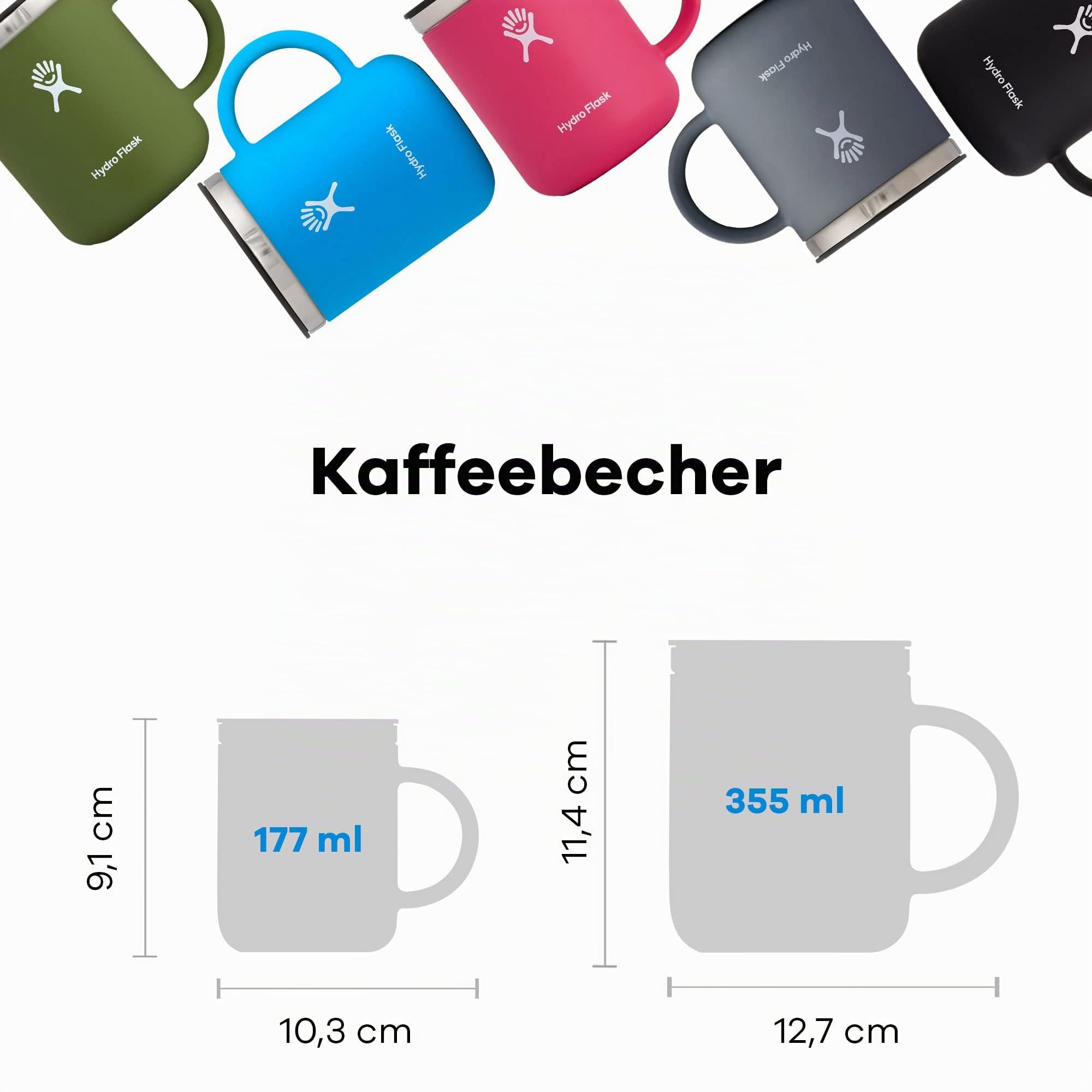 HYDRO FLASK - Coffee mug - Kaffeebecher 354ml (12 oz) - Vakuumisolierter Thermobecher aus Edelstahl - Isolierbecher mit Griff & Steckdeckel - Spülmaschinenfester Kaffeebecher - Trillium
