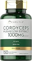 Vista 1 de Carlyle Cordyceps Mushroom Capsules 150 Count CS-4 Strain Mushroom Extract Non-GMO and Gluten Free