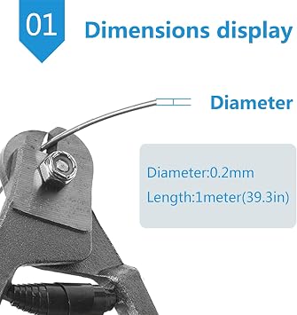 Nitinol Wire Nitinol Shape Memory Pre-Trained Wire Suitable for Standard Parts, 1 Metre Long(Diameter:0.2mm)