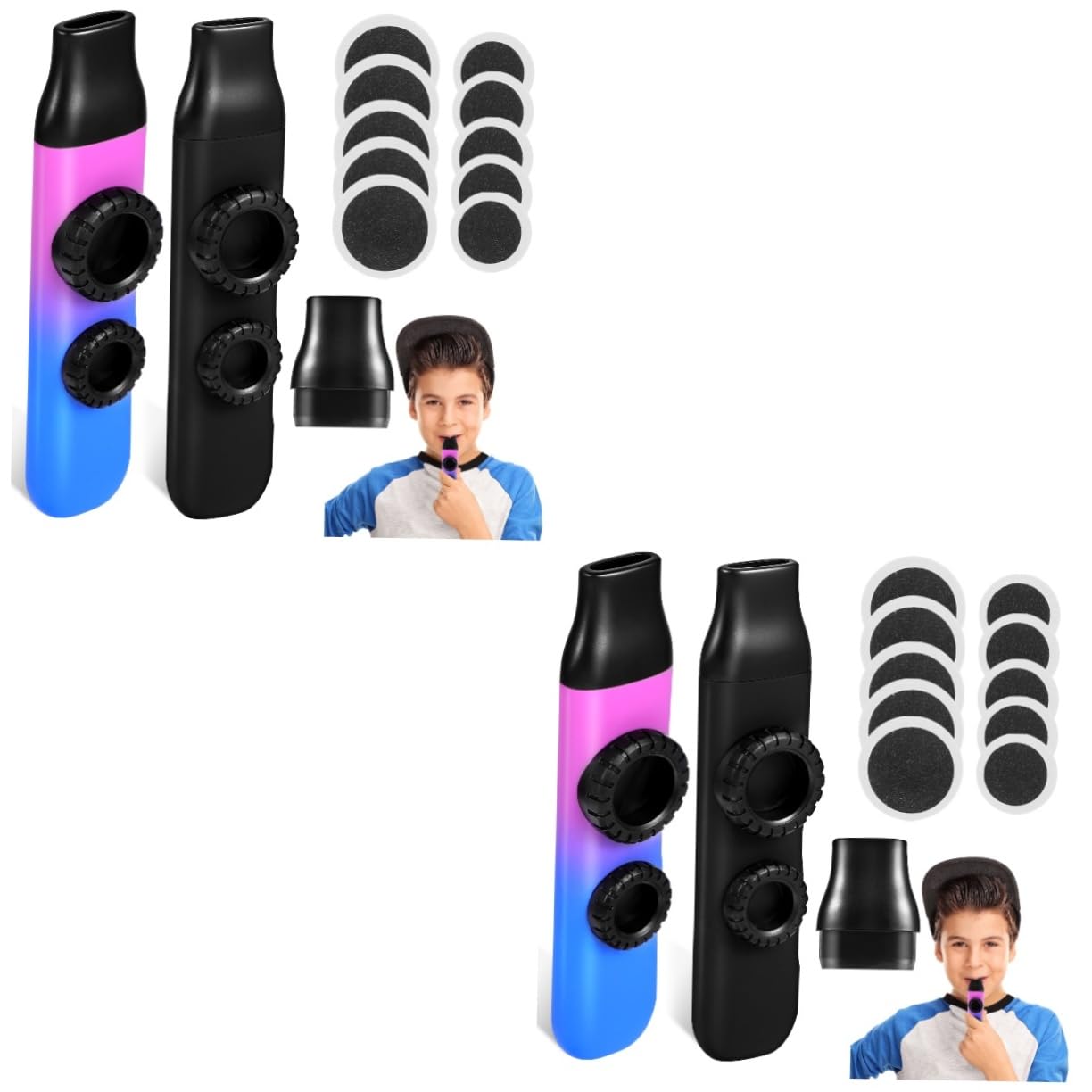 Abaodam 4 Juegos kazoo mirlitón mirlitones simples instrumento musical juguetes musicales Instrumento de bolsillo juguete musical abdominales