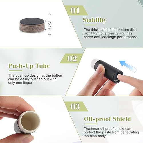 Miniatura 4 de 20 tubos de bálsamo labial de cartón de 0.27 onzas, recipientes redondos recargables de papel kraft para ungüento sólido, desodorante, vial de