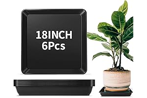 Pinkunn Large Square Plant Saucer 18 20.5 Inch Black Plastic Tray