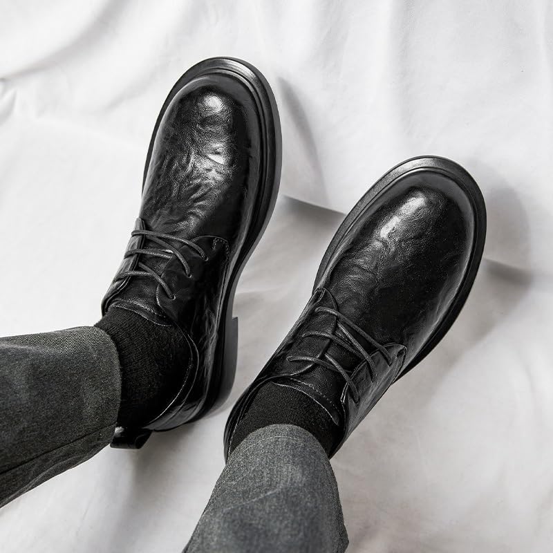 Dress Formal Shoes for Men's Top-Grain Leather Evening Fashion Lace Up Plain Toe Non Slip Office3