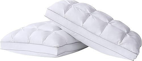 Charisma Luxe Down - Almohada rellena de gel alternativo, paquete de 2 unidades, tamaño estándar, color blanco