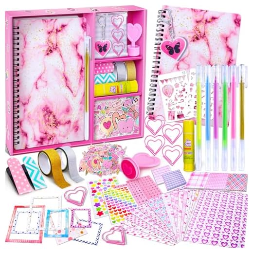 PATIFEED Kit Journal pour Filles, Scrapbooking Set pour Enfants, Cadeau D'anniversaire de Noël pour 8 9 10 11 12 13 14 Ans