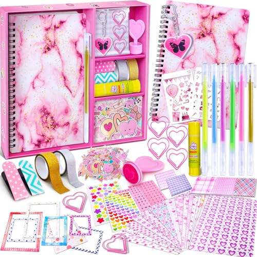 PATIFEED Kit Diario Fai Da Te, Set per Scrapbooking per Bambini, Regalo di Natale per 8 9 10 11 12 13 14 Anni