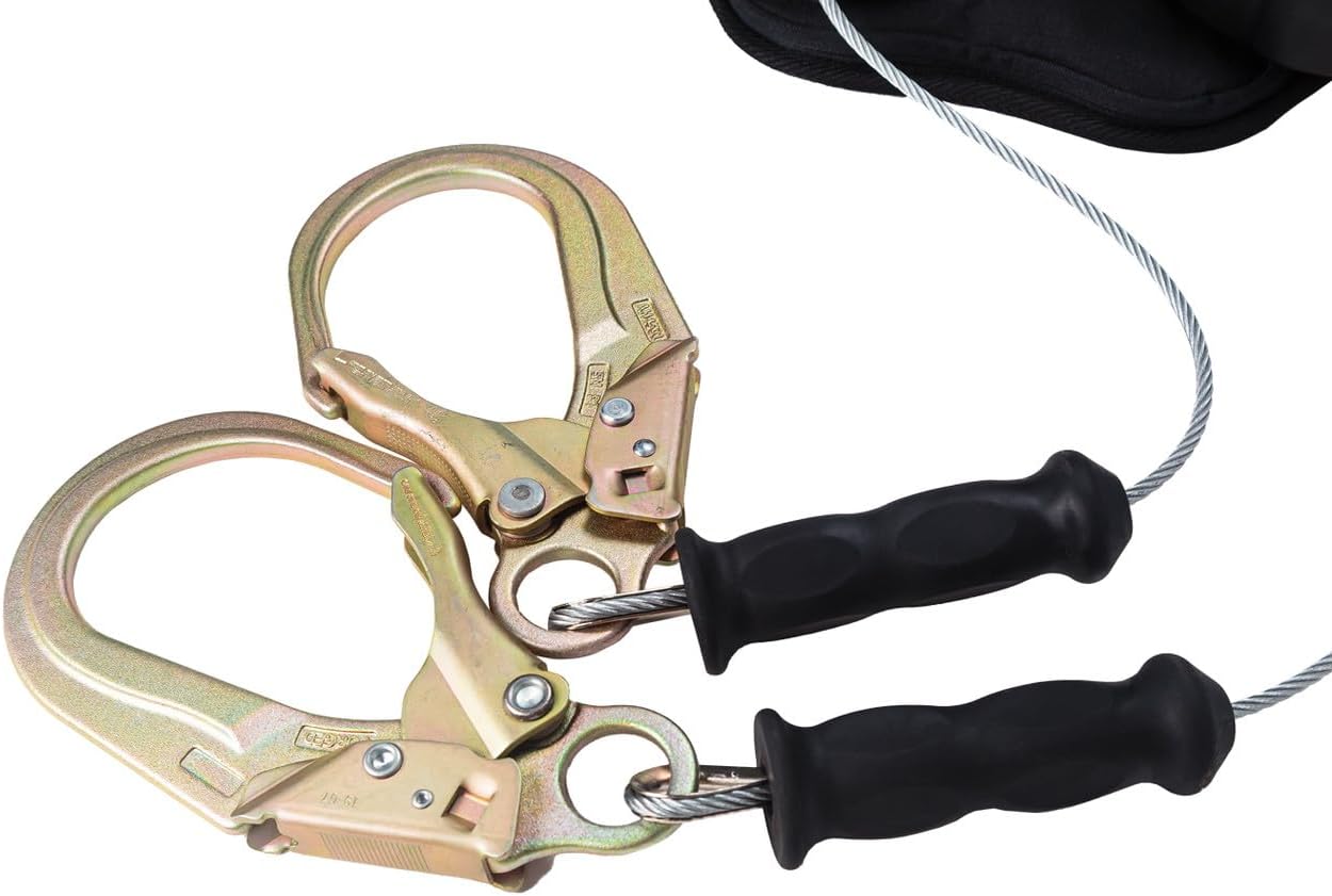 Frontline RPG082RLE 8' Twin Leg Leading Edge SRL with Steel Rebar Hook Ends | Sharp & Smooth Edge Compatible | Lightweight & Compact | Energy Absorber | ANSI & OSHA Compliant