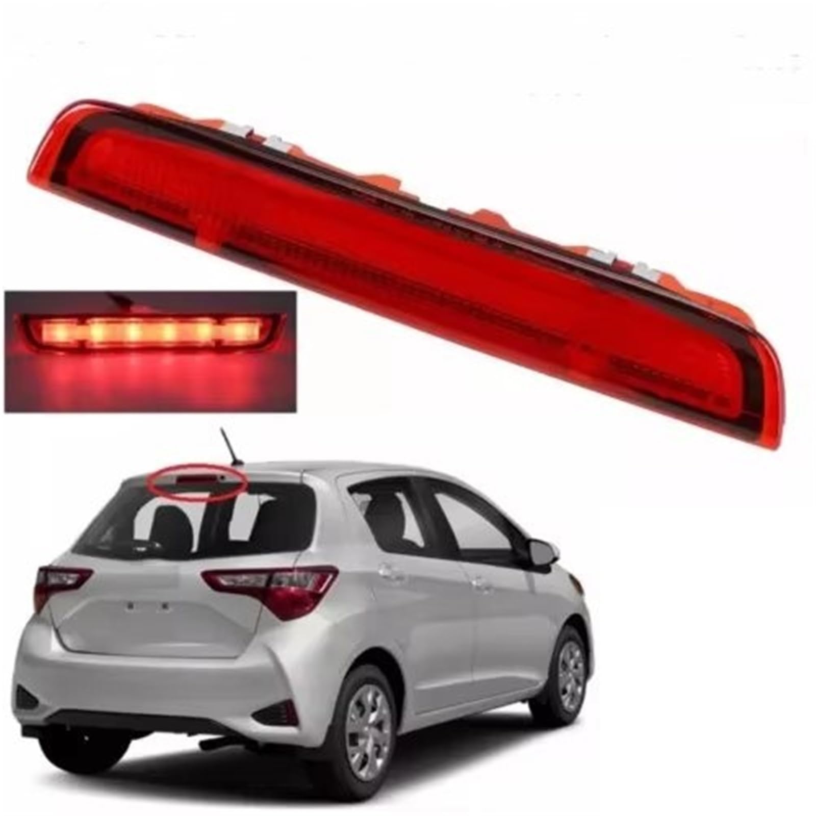Tercera Luz De Freno Compatible Con Toyota Para Yaris 2012 2013 2014 2015 2016 2017 2018 2019 2020 Tercera Lámpara Freno Señal Montaje Para Alto Nivel