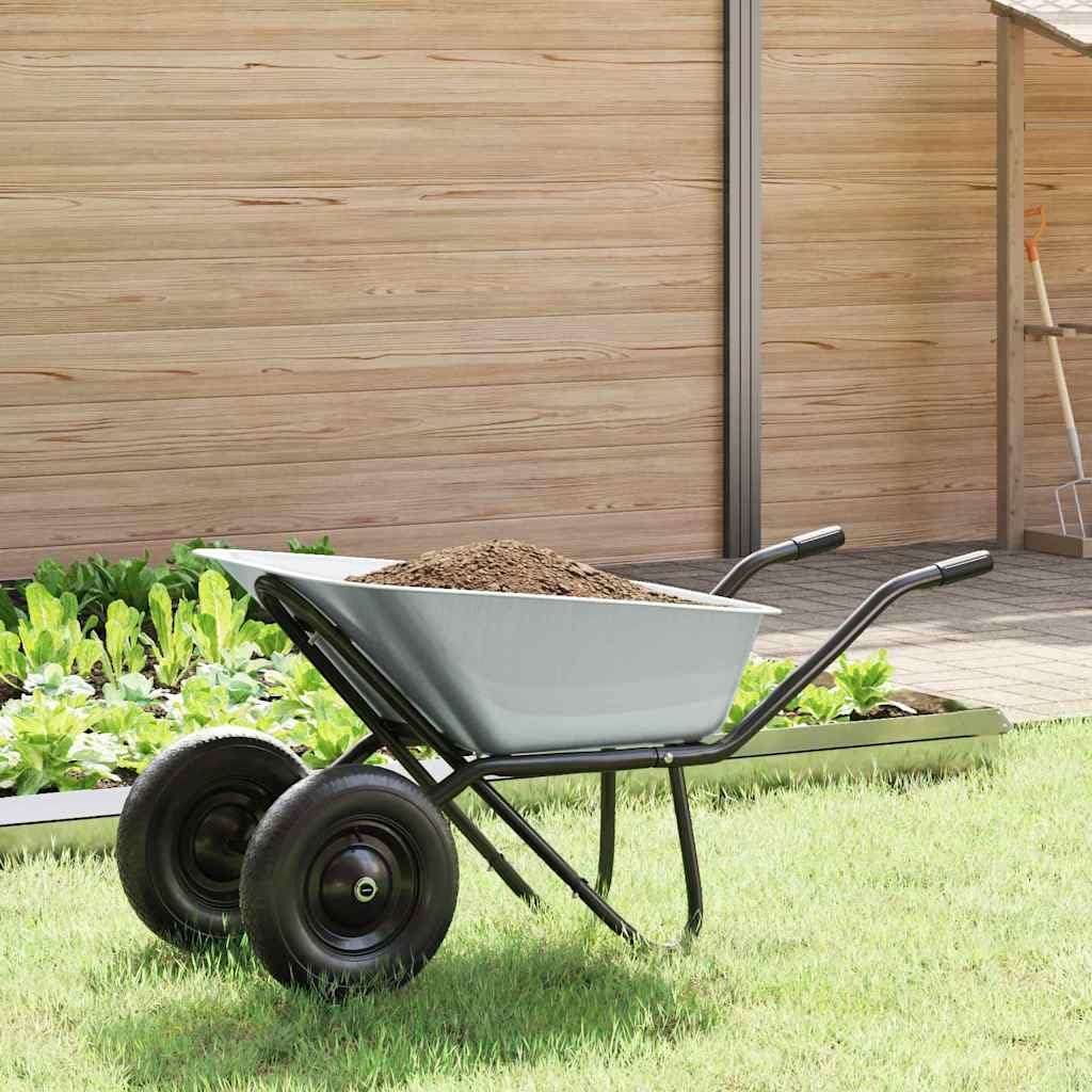 Carretilla de jardín (137 x 60 x 65,5 cm, acero, carretilla de jardín, carretilla de astillero)