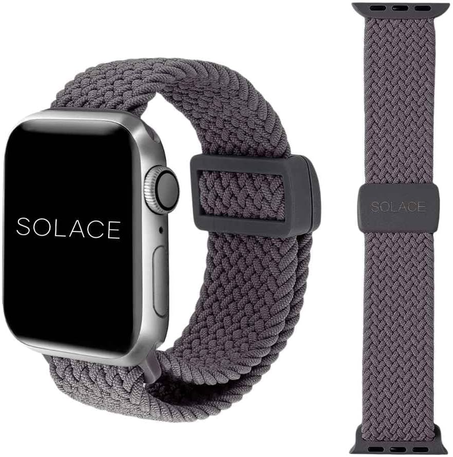 Solace Bands Imperium Adapt Wide Adjustable Nylon Braided Watch Band – Compatible with All Apple Watches – Solace Apple Watch Bands for Women & Men – Smart Watches Band Series 11-1, Ultra, SE