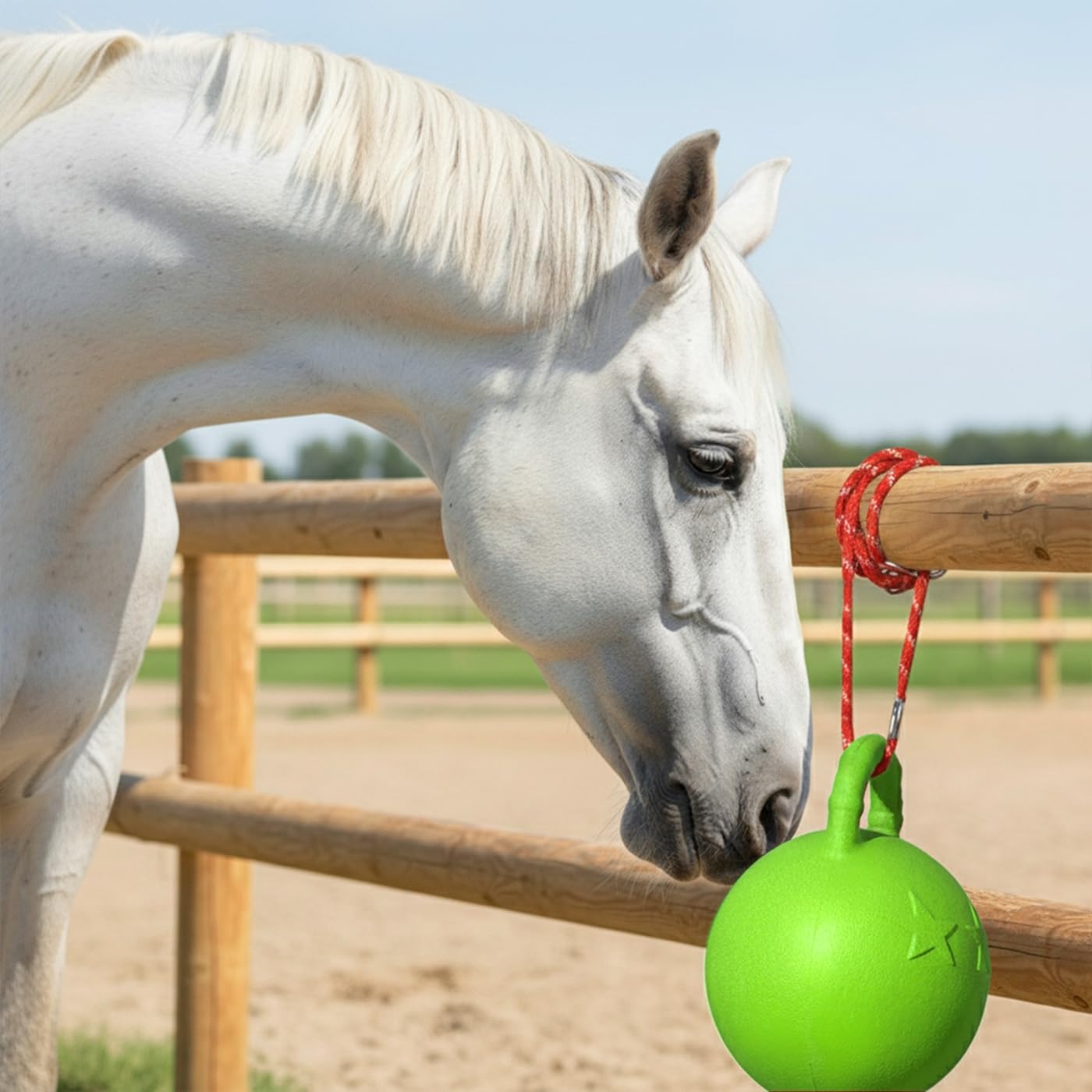 VOSS.farming Spielball mit Griff für Pferde 25cm grün Eva Kunststoff Beschäftigungsspielzeug