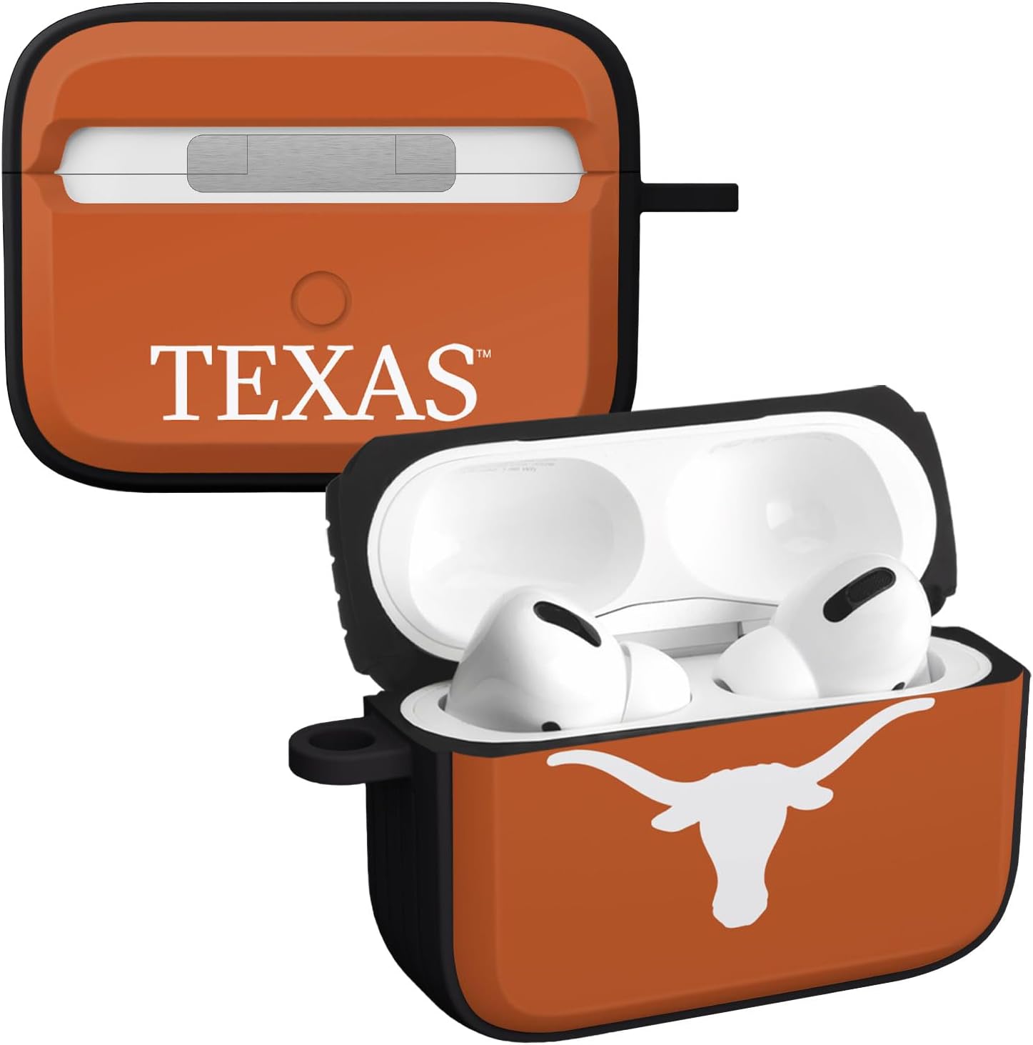 Affinity Bands Texas Longhorns HDX Case Cover Compatible with Apple AirPods Pro 1 & 2 (Classic Black)