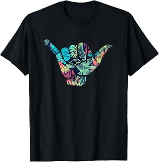 Shaka Hawaiian Floral Surfing Hawaii T-Shirt