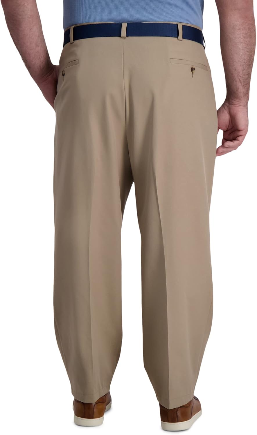 Haggar Men’s Big & Tall Cool Right Performance Classic Fit Flex Pleated and Flat Front Dress Pant