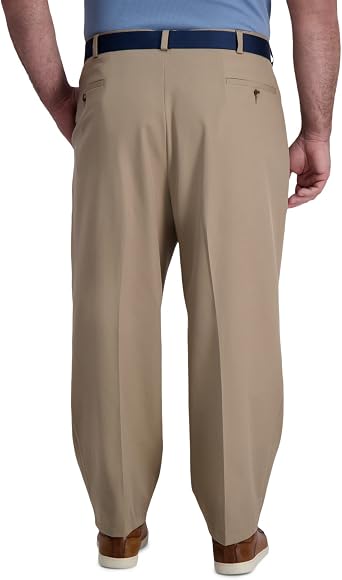 Haggar Men's Cool Right Performance Flex Classic Fit Pleat Front Pant