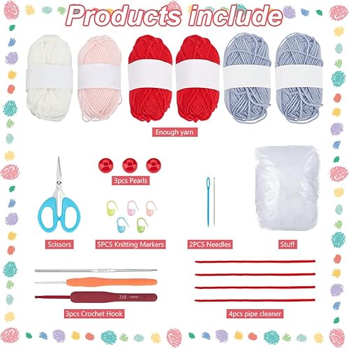 Miniatura 2 de ORIGACH Kit de ganchillo para el día de San Valentín para adultos principiantes, 2 juegos de gnomos de ganchillo para el día de San Valentín con