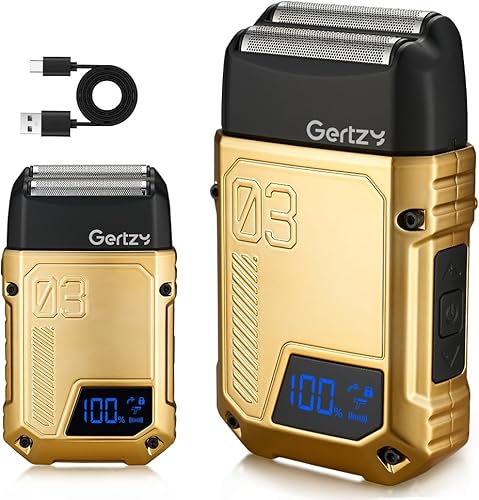 Men's Electric Foil Shaver - 3-Speed Waterproof w/LED Display(Gold)