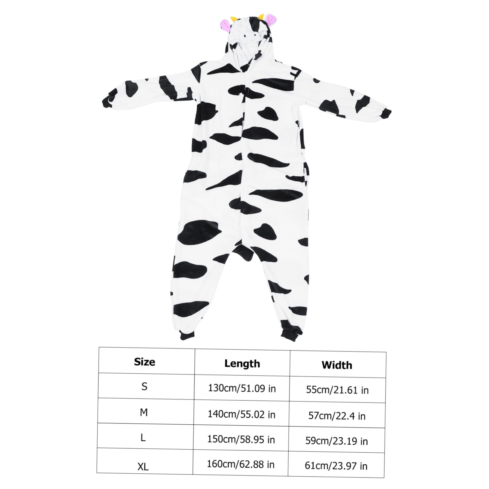 BESPORTBLE Pigiama Donna Invernale Flanella Motivo Mucca Cartone Animato, Design Unisex Traspirante, Comodo per Homewear e attività, Tessuto Morbido e Caldo