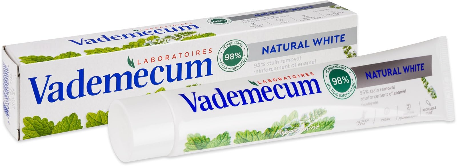 Vademecum Herbal Toothpaste 4oz - Natural White - 6 Count