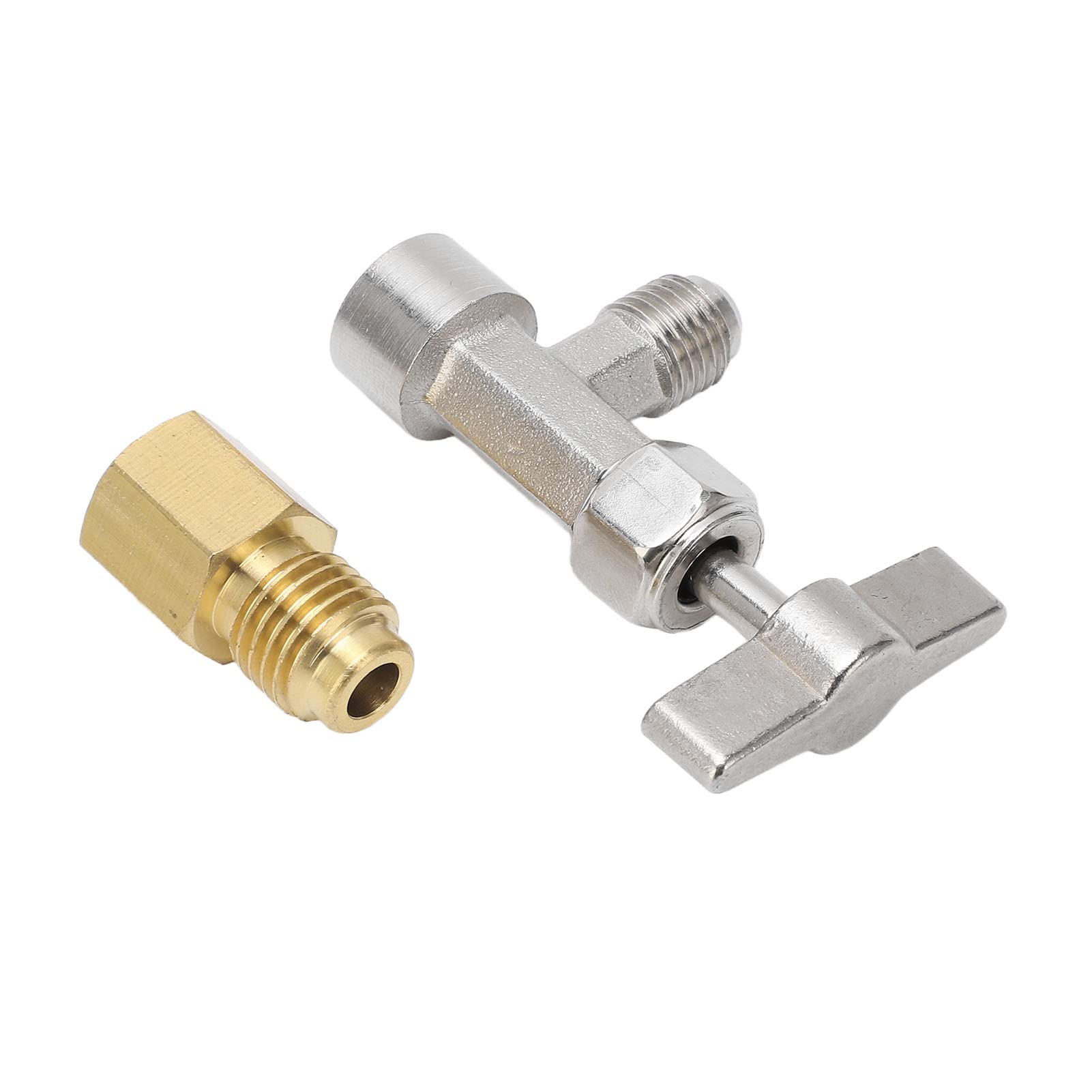 Rubinetto per Lattine R134A, Valvola Autosigillante per Lattine con Filettatura 1/4 Pollici 1/2 Pollici Dispenser di Refrigerante in Acciaio Inossidabile Apriscatole con