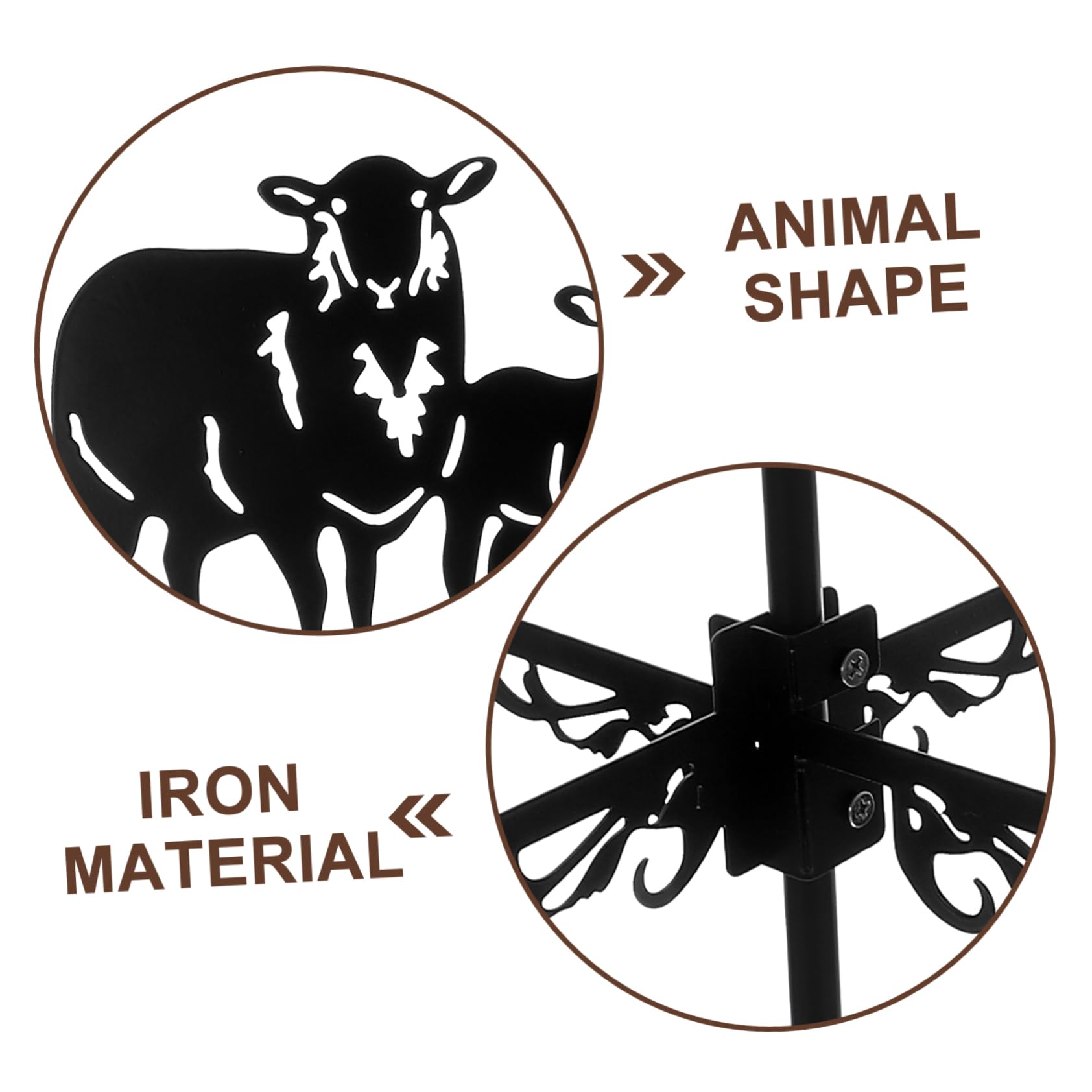 BESPORTBLE Girouette Forme de Mouton pour Jardin Indicateur de Vent Décoratif Girouette Fine à Fixer Toit