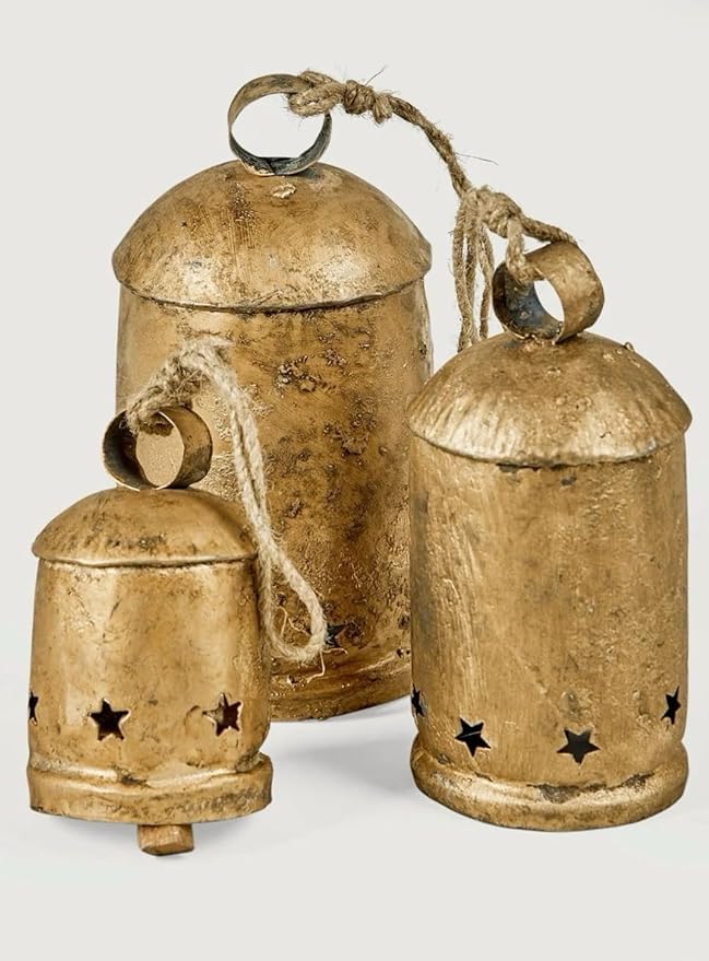 Cloches faites à la main de Noël avec étoile pour déco raffinée