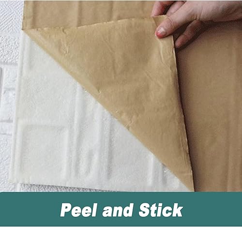 Miniatura 6 de Paquete de 10 paneles de pared de ladrillo 3D para despegar y pegar, papel tapiz autoadhesivo de espuma de piedra sintética para decoración de