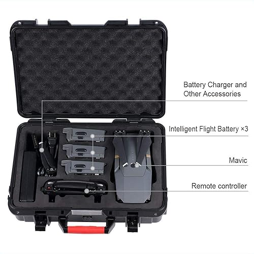 Smatree Funda de transporte impermeable con cargador de batería compatible con Mavic Platinum/DJI Mavic Pro