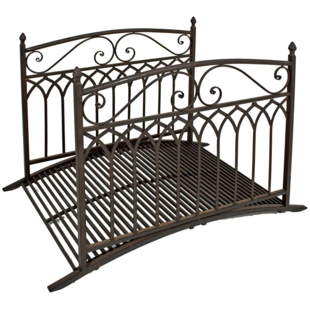 Gartenbrücke, Metallbrücke, Dekobrücke, Gartendekoration, Metalldekoration, Stahl in Rost-Optik (Modell 1)