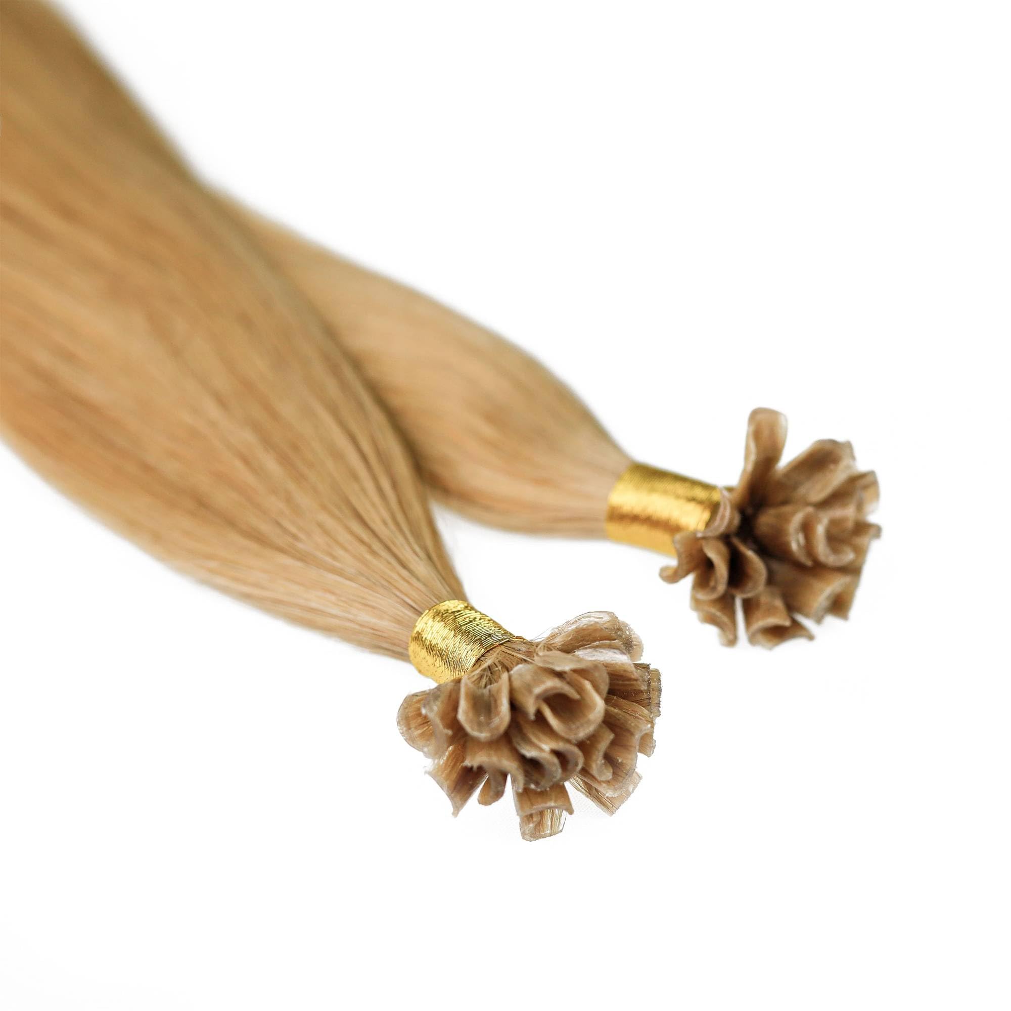hair2heart Extensions Echthaar Bondings glatt - 100 Strähnen 1g 60cm 9/31 lichtblond Gold Asch