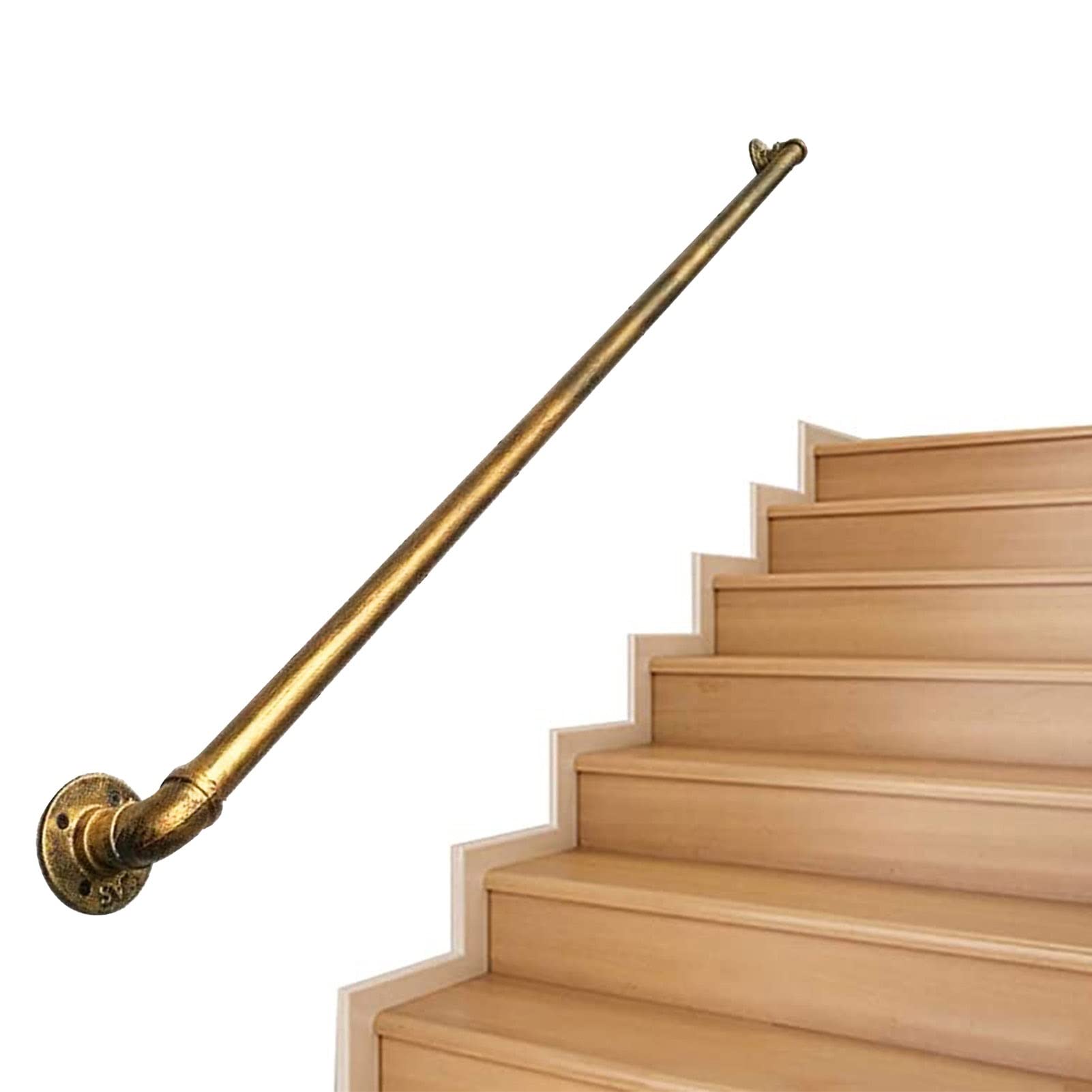 Rampe d'escalier en fer forgé or-cuivre élégante pour sécuriser votre intérieur