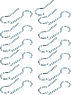 Aexit 6.45mm Dia Home Hardware Thread 105mm Length Zinc Plated Self-Tapping Eye Screw Hook 25pcs Model:86as626qo519