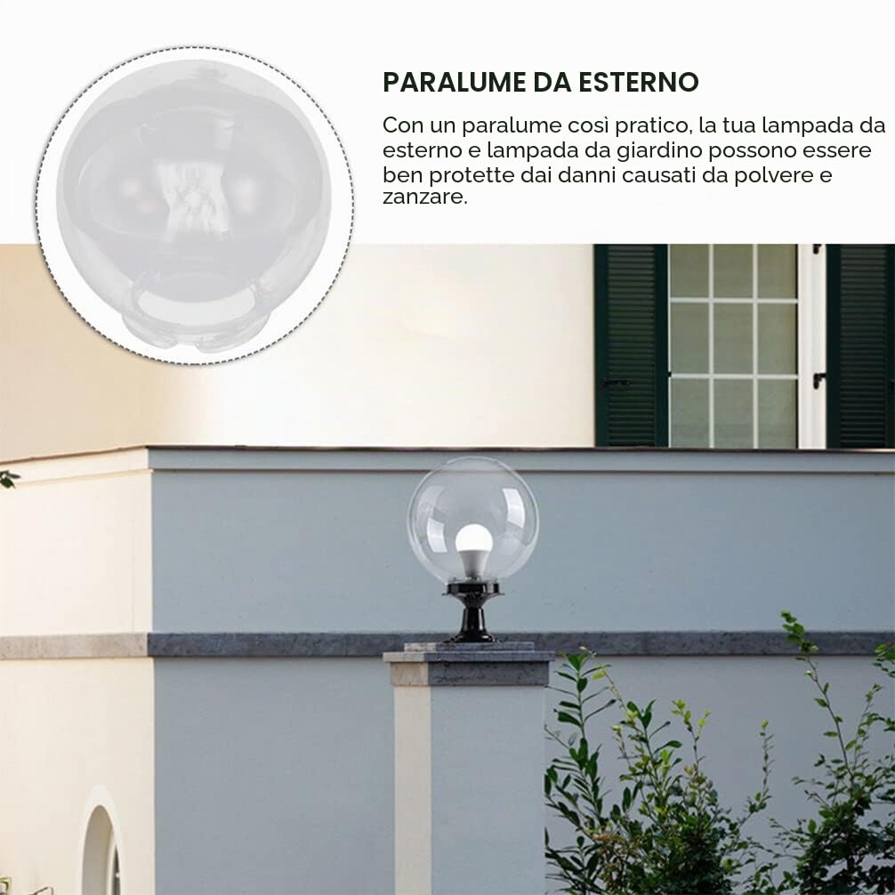 OSALADI Bianco Lampione Globo Sfera Rotonda Post Paralume Applique Parete Protezione Della Lampada Palo Di Recinzione Copertura Lanterna Lampada Copertura Di Ricambio Per Decorazioni