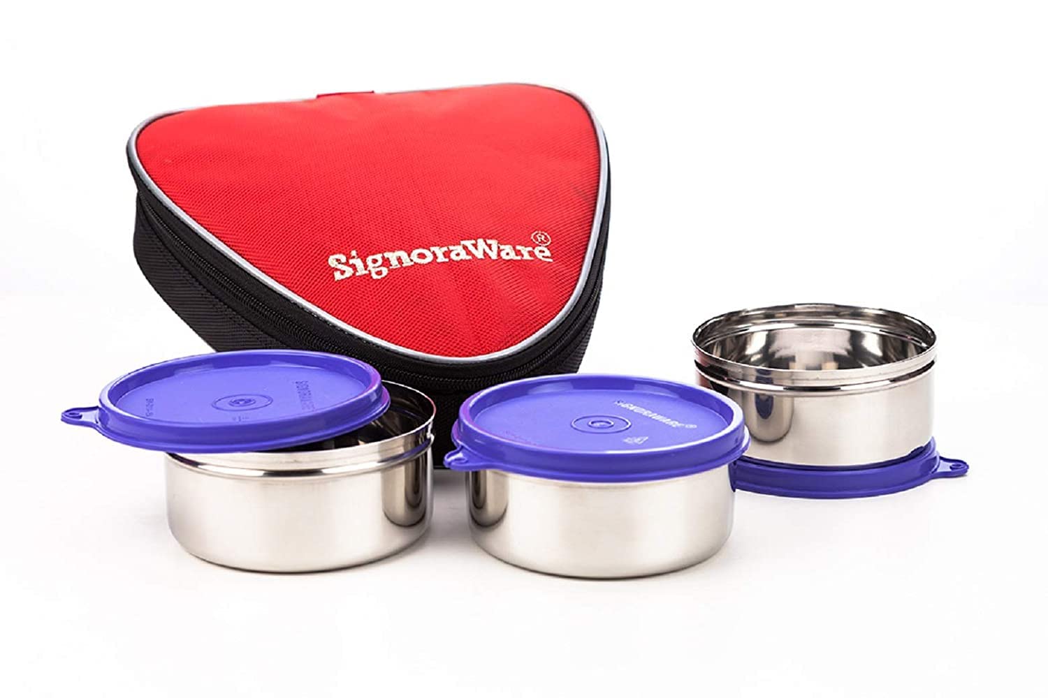 Signoraware Sleek Steel Lunch Box, Set of 3, Violet (B07F2JR8LR) Amazon Price History, Amazon Price Tracker